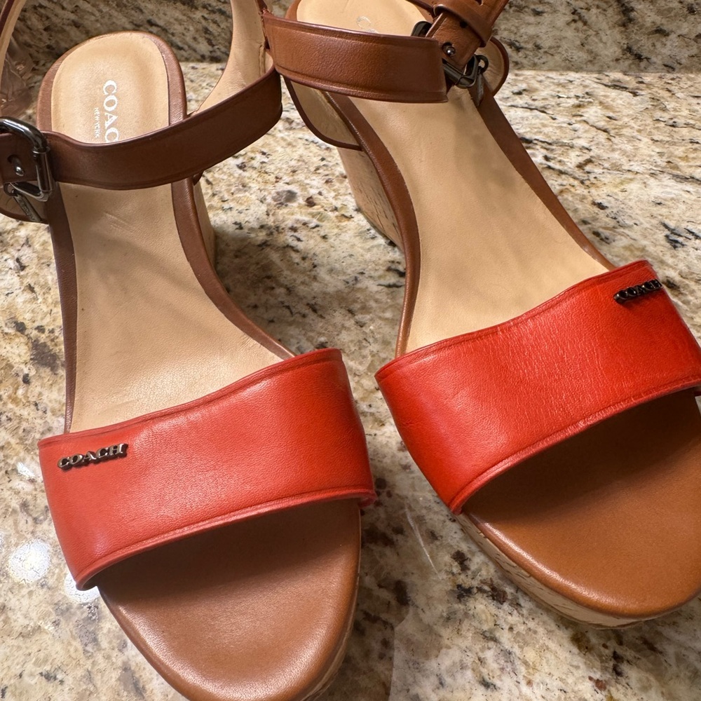 Coach Women's Burnt Orange and Brown Sandals - Picture 5 of 7